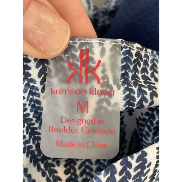 Krimson Klover Navy And White Printed Strappy Summer Mini Dress Size Medium - Picture 3 of 9